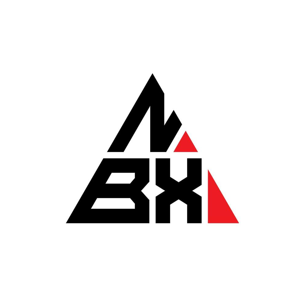 nbx triangel bokstavslogotypdesign med triangelform. nbx triangel logotyp design monogram. nbx triangel vektor logotyp mall med röd färg. nbx triangulär logotyp enkel, elegant och lyxig logotyp.