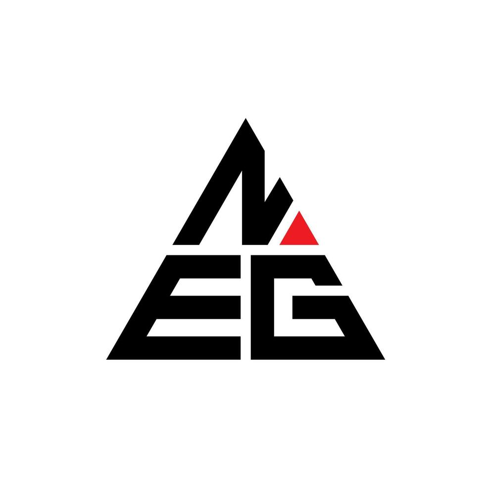 neg triangel bokstavslogotyp design med triangelform. neg triangel logotyp design monogram. neg triangel vektor logotyp mall med röd färg. neg triangulär logotyp enkel, elegant och lyxig logotyp.