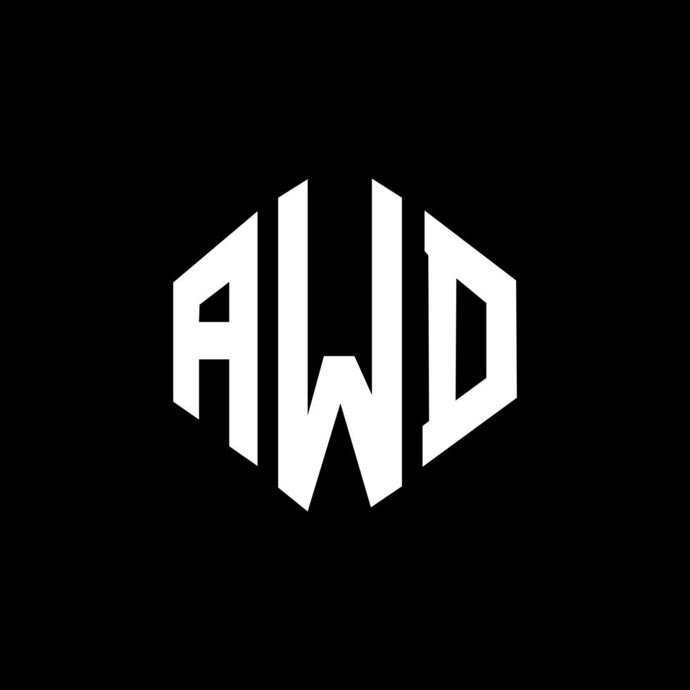 awd-Buchstaben-Logo-Design mit Polygonform. awd Polygon- und Würfelform-Logo-Design. awd Sechseck-Vektor-Logo-Vorlage in weißen und schwarzen Farben. awd-monogramm, geschäfts- und immobilienlogo. vektor