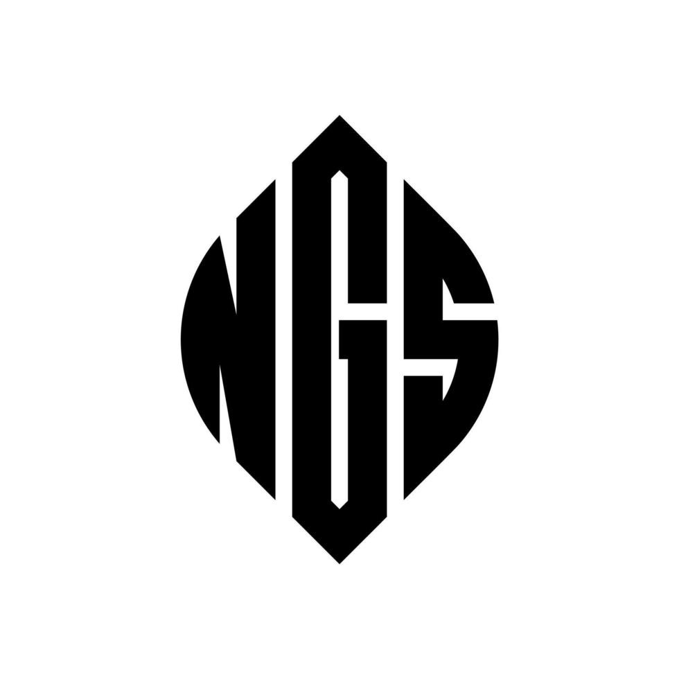 ngs-Kreisbuchstaben-Logo-Design mit Kreis- und Ellipsenform. ngs Ellipsenbuchstaben mit typografischem Stil. Die drei Initialen bilden ein Kreislogo. ngs-Kreis-Emblem abstrakter Monogramm-Buchstaben-Markierungsvektor. vektor