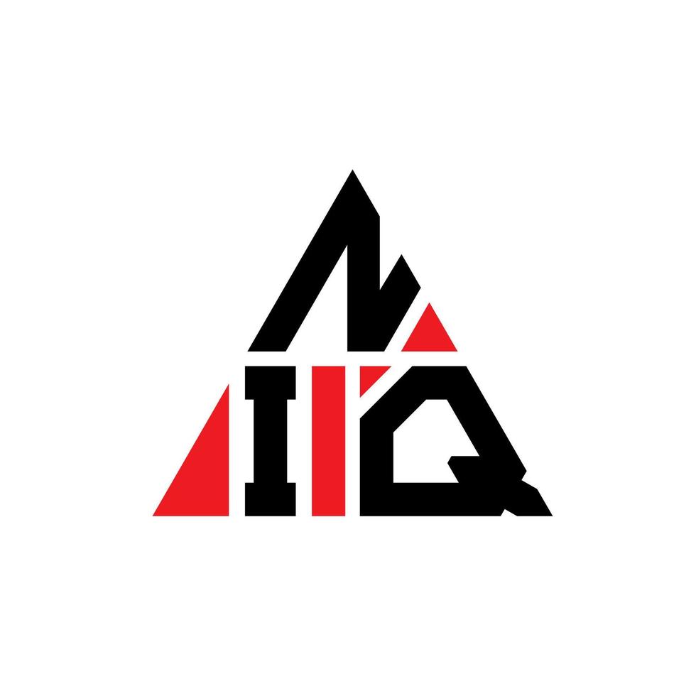 niq triangel bokstavslogotypdesign med triangelform. niq triangel logotyp design monogram. niq triangel vektor logotyp mall med röd färg. niq triangulär logotyp enkel, elegant och lyxig logotyp.