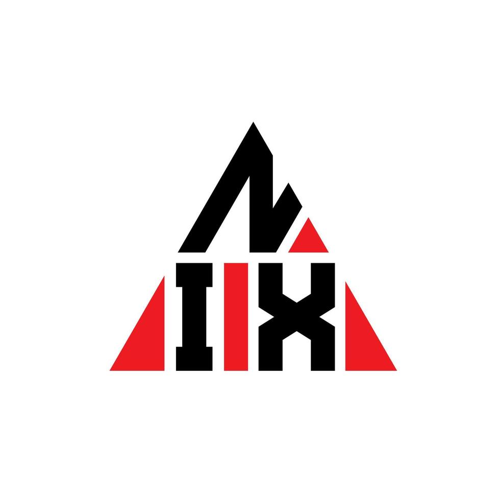 Nix-Dreieck-Buchstaben-Logo-Design mit Dreiecksform. Nix-Dreieck-Logo-Design-Monogramm. Nix-Dreieck-Vektor-Logo-Vorlage mit roter Farbe. nix dreieckiges Logo einfaches, elegantes und luxuriöses Logo. vektor