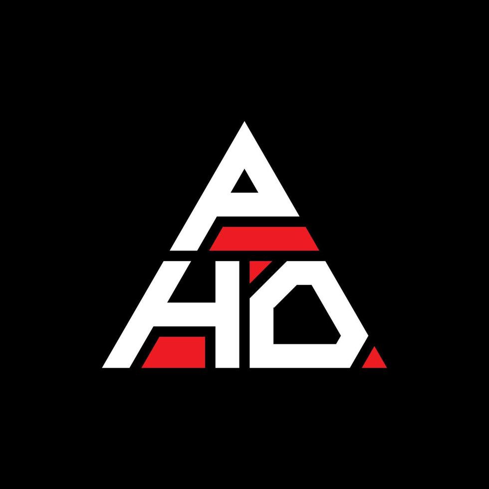 Pho-Dreieck-Buchstaben-Logo-Design mit Dreiecksform. Pho-Dreieck-Logo-Design-Monogramm. Pho-Dreieck-Vektor-Logo-Vorlage mit roter Farbe. Pho dreieckiges Logo einfaches, elegantes und luxuriöses Logo. vektor