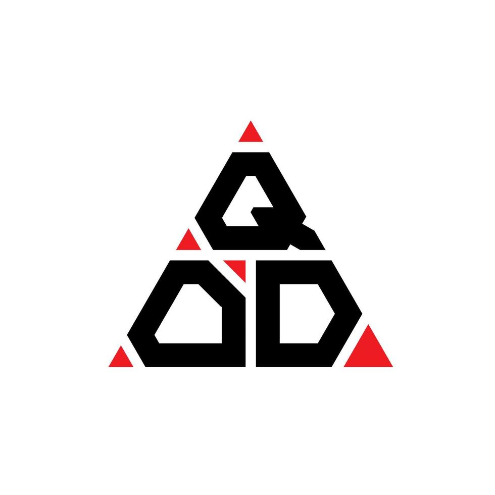 qod-Dreieck-Buchstaben-Logo-Design mit Dreiecksform. Qod-Dreieck-Logo-Design-Monogramm. Qod-Dreieck-Vektor-Logo-Vorlage mit roter Farbe. qod dreieckiges Logo einfaches, elegantes und luxuriöses Logo. vektor