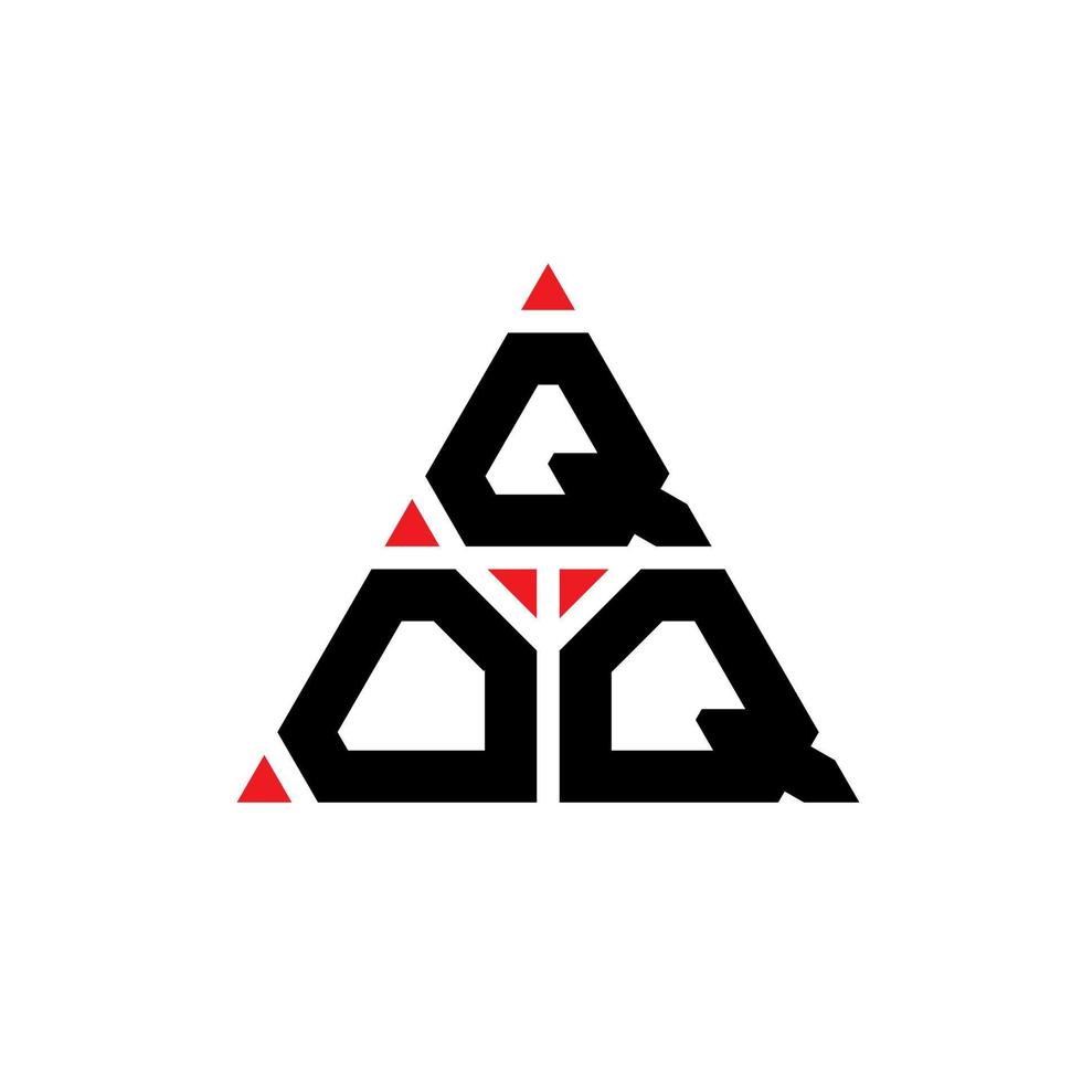 qoq triangel bokstavslogotypdesign med triangelform. qoq triangel logotyp design monogram. qoq triangel vektor logotyp mall med röd färg. qoq triangulär logotyp enkel, elegant och lyxig logotyp.