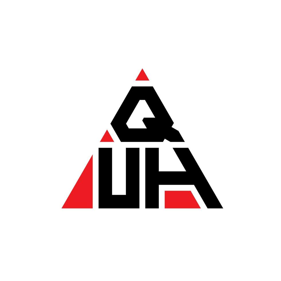 quh-Dreieck-Buchstaben-Logo-Design mit Dreiecksform. quh-Dreieck-Logo-Design-Monogramm. quh-Dreieck-Vektor-Logo-Vorlage mit roter Farbe. quh dreieckiges Logo einfaches, elegantes und luxuriöses Logo. vektor