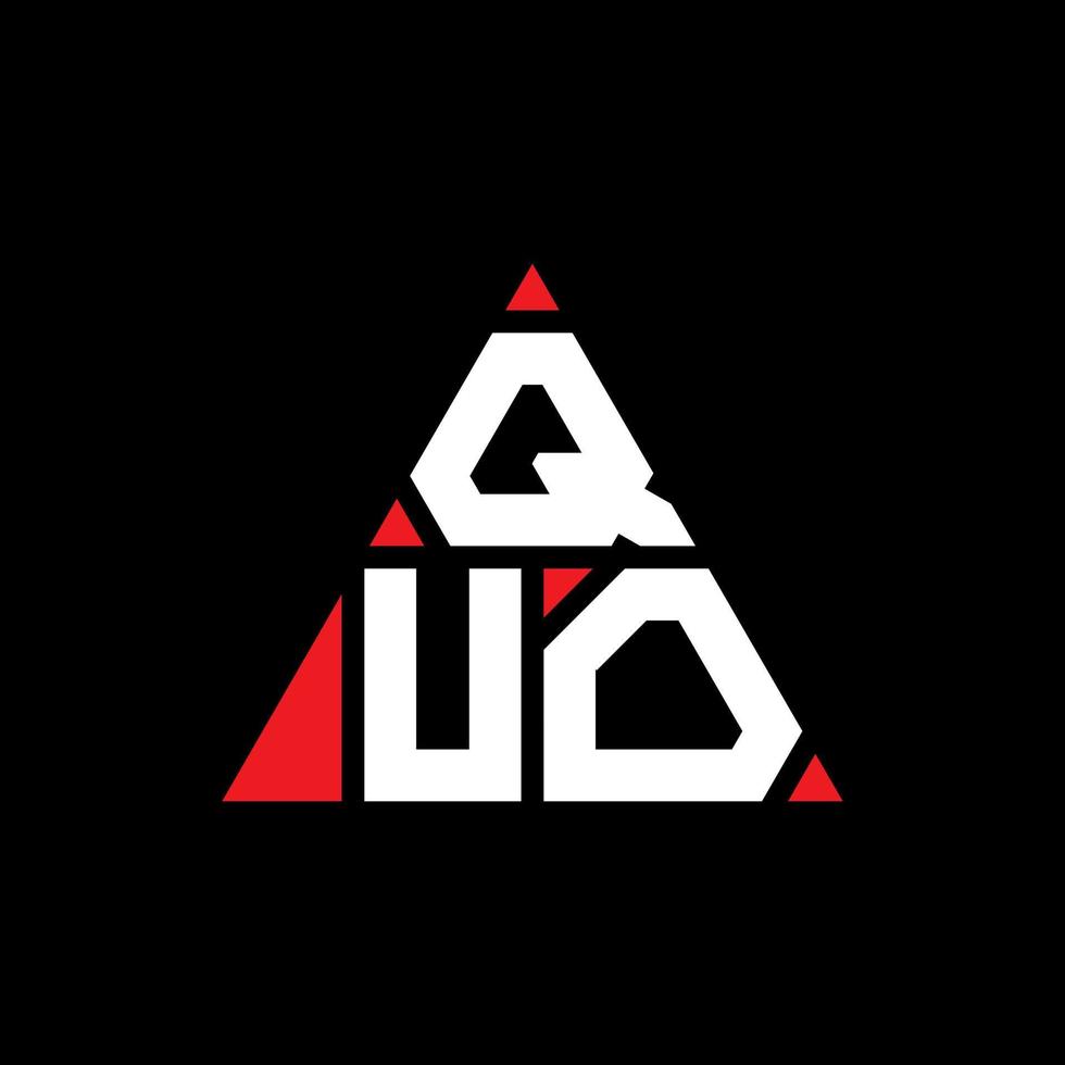 Quo-Dreieck-Buchstaben-Logo-Design mit Dreiecksform. Quo-Dreieck-Logo-Design-Monogramm. Quo-Dreieck-Vektor-Logo-Vorlage mit roter Farbe. Quo dreieckiges Logo einfaches, elegantes und luxuriöses Logo. vektor