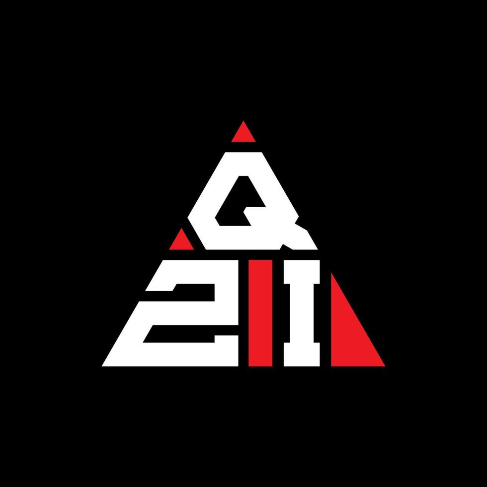 qzi triangel bokstavslogotypdesign med triangelform. qzi triangel logotyp design monogram. qzi triangel vektor logotyp mall med röd färg. qzi triangulär logotyp enkel, elegant och lyxig logotyp.