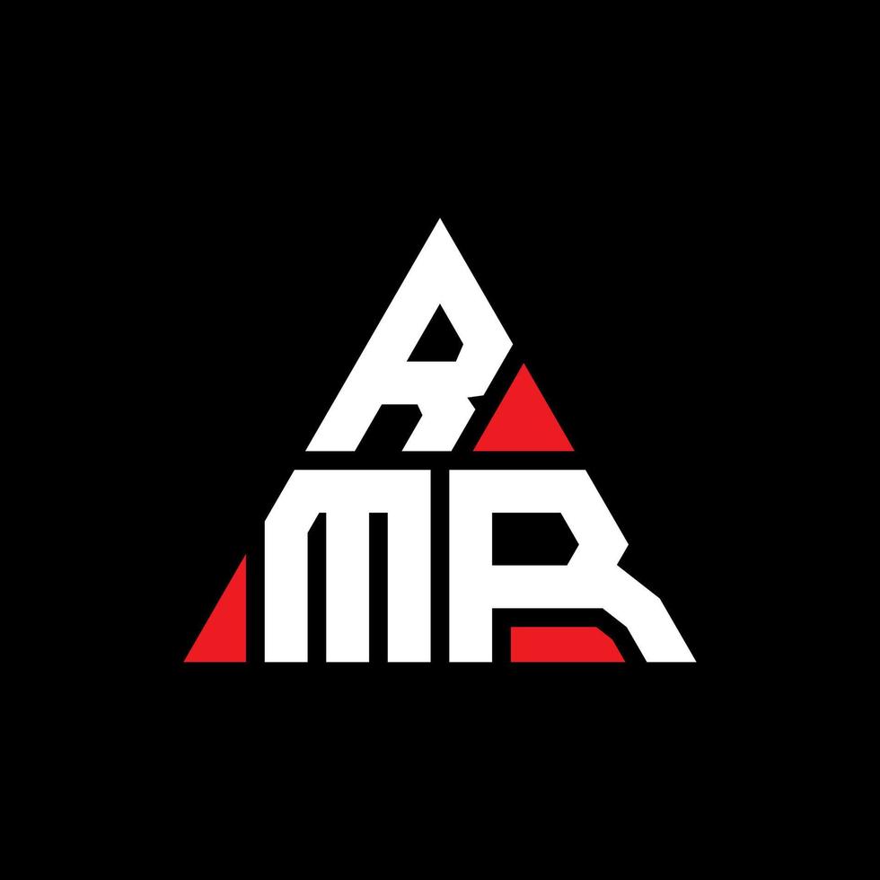 rmr Dreiecksbuchstaben-Logo-Design mit Dreiecksform. rmr-Dreieck-Logo-Design-Monogramm. rmr-Dreieck-Vektor-Logo-Vorlage mit roter Farbe. rmr dreieckiges Logo einfaches, elegantes und luxuriöses Logo. vektor