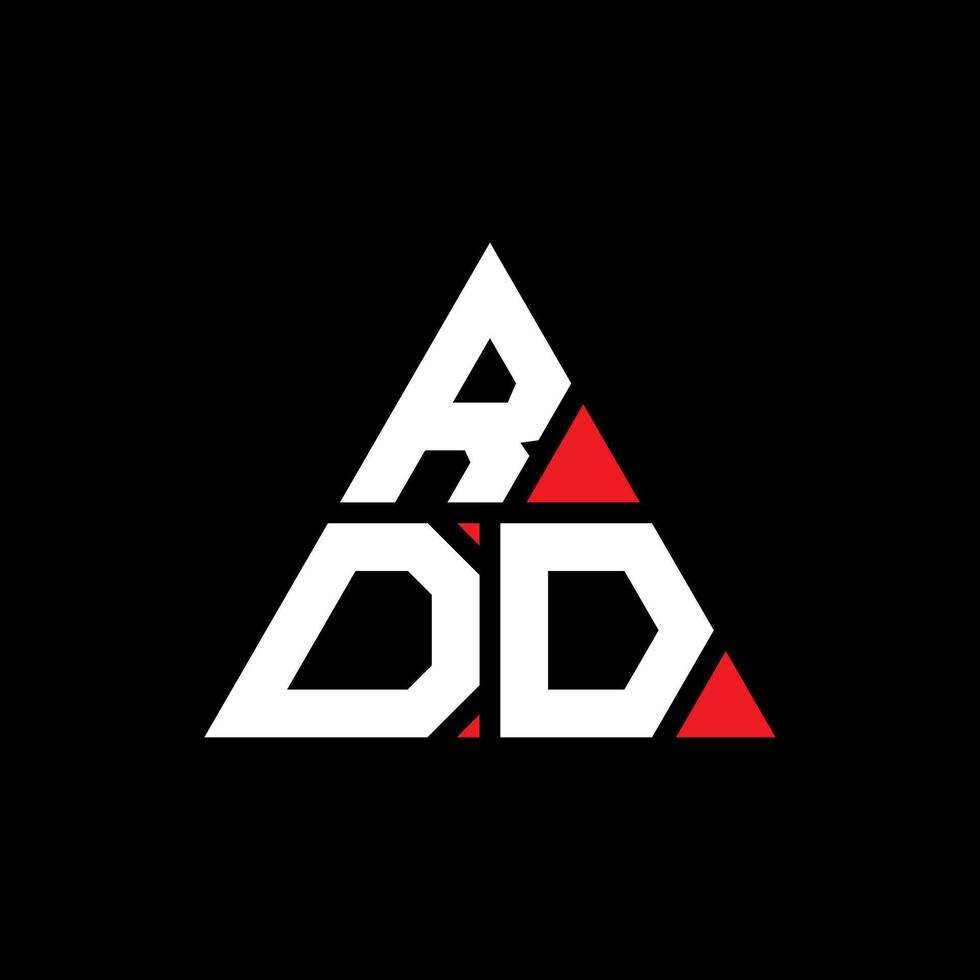 Rdd-Dreieck-Buchstaben-Logo-Design mit Dreiecksform. Rdd-Dreieck-Logo-Design-Monogramm. Rdd-Dreieck-Vektor-Logo-Vorlage mit roter Farbe. rdd dreieckiges Logo einfaches, elegantes und luxuriöses Logo. vektor