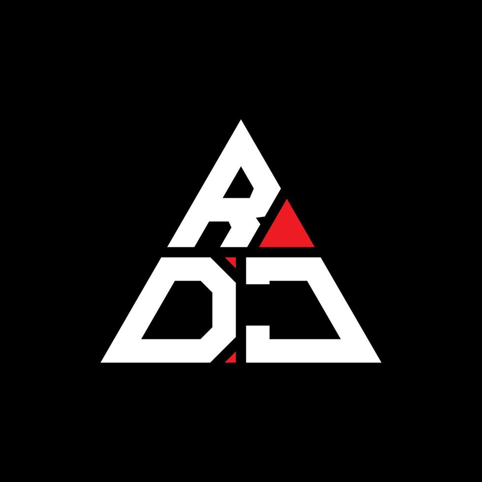 rdj triangel bokstavslogotypdesign med triangelform. rdj triangel logotyp design monogram. rdj triangel vektor logotyp mall med röd färg. rdj triangulär logotyp enkel, elegant och lyxig logotyp.