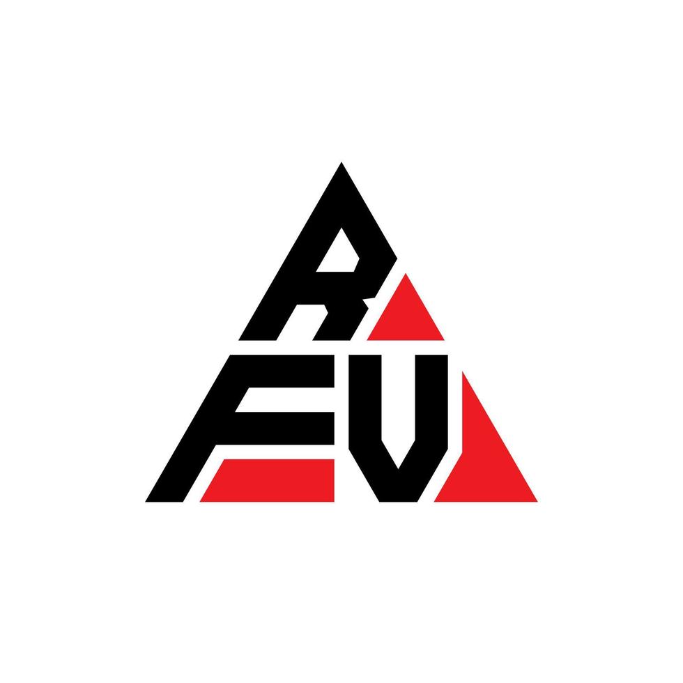 rfv-Dreieck-Buchstaben-Logo-Design mit Dreiecksform. Rfv-Dreieck-Logo-Design-Monogramm. Rfv-Dreieck-Vektor-Logo-Vorlage mit roter Farbe. rfv dreieckiges logo einfaches, elegantes und luxuriöses logo. vektor