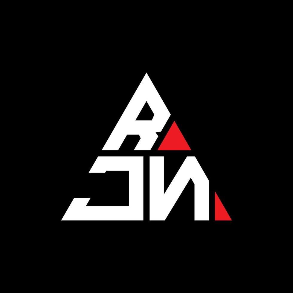 rjn triangel bokstavslogotypdesign med triangelform. rjn triangel logotyp design monogram. rjn triangel vektor logotyp mall med röd färg. rjn triangulär logotyp enkel, elegant och lyxig logotyp.