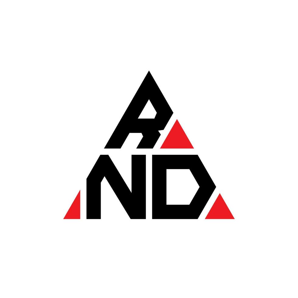 Logo-Design mit Dreiecksbuchstaben und Dreiecksform. Rnd Triangel-Logo-Design-Monogramm. RND-Dreieck-Vektor-Logo-Vorlage mit roter Farbe. rd dreieckiges Logo einfaches, elegantes und luxuriöses Logo. vektor