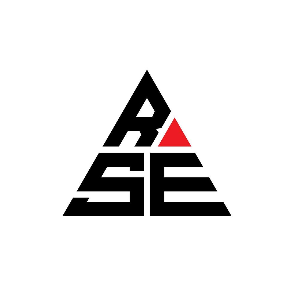 rse triangel bokstavslogotypdesign med triangelform. rse triangel logotyp design monogram. rse triangel vektor logotyp mall med röd färg. rse triangulär logotyp enkel, elegant och lyxig logotyp.