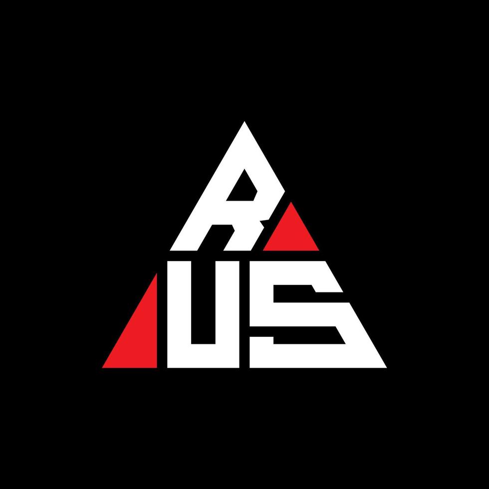 rus-Dreieck-Buchstaben-Logo-Design mit Dreiecksform. Rus-Dreieck-Logo-Design-Monogramm. Rus-Dreieck-Vektor-Logo-Vorlage mit roter Farbe. rus dreieckiges logo einfaches, elegantes und luxuriöses logo. vektor