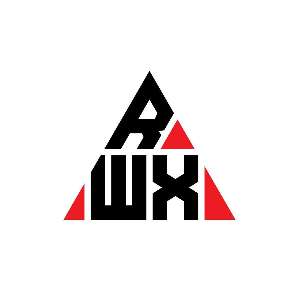 rwx Dreiecksbuchstaben-Logo-Design mit Dreiecksform. rwx-Dreieck-Logo-Design-Monogramm. rwx-Dreieck-Vektor-Logo-Vorlage mit roter Farbe. rwx dreieckiges Logo einfaches, elegantes und luxuriöses Logo. vektor