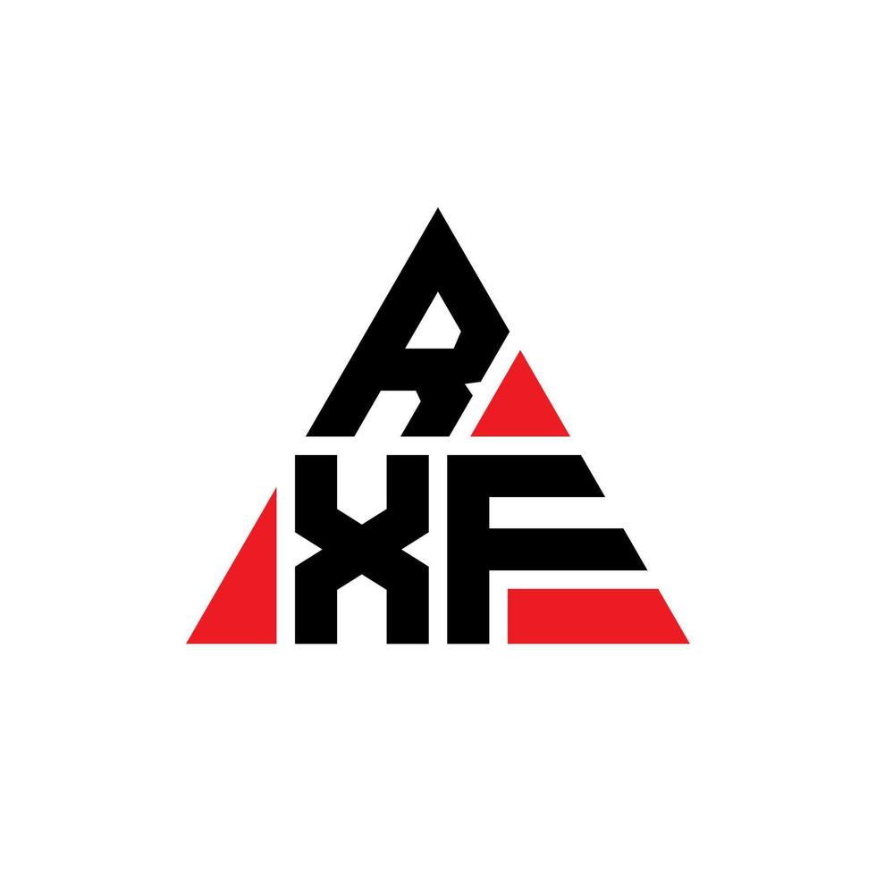 rxf-Dreieck-Buchstaben-Logo-Design mit Dreiecksform. RXF-Dreieck-Logo-Design-Monogramm. RXF-Dreieck-Vektor-Logo-Vorlage mit roter Farbe. rxf dreieckiges Logo einfaches, elegantes und luxuriöses Logo. vektor