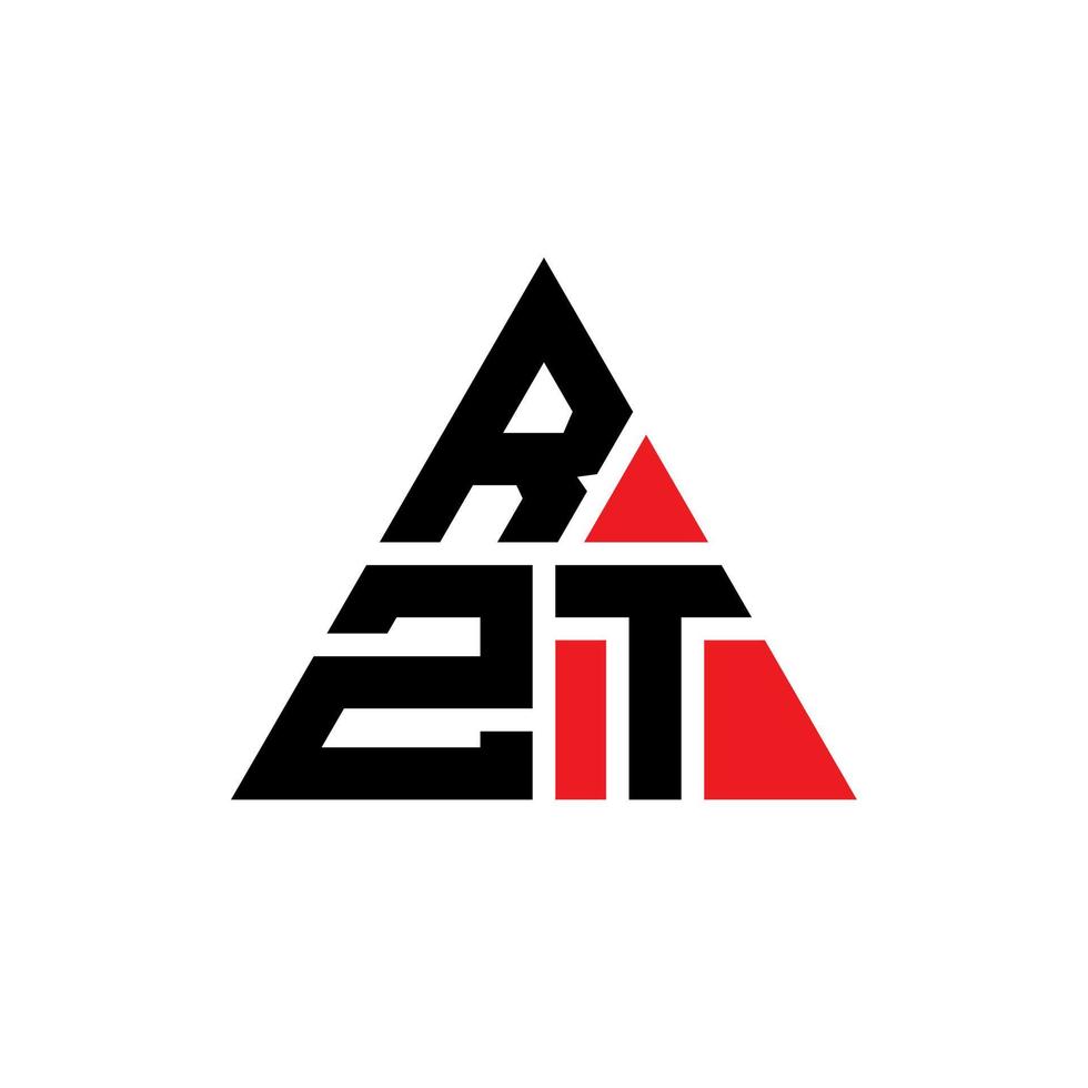 Rzt-Dreieck-Buchstaben-Logo-Design mit Dreiecksform. Rzt-Dreieck-Logo-Design-Monogramm. Rzt-Dreieck-Vektor-Logo-Vorlage mit roter Farbe. rzt dreieckiges Logo einfaches, elegantes und luxuriöses Logo. vektor