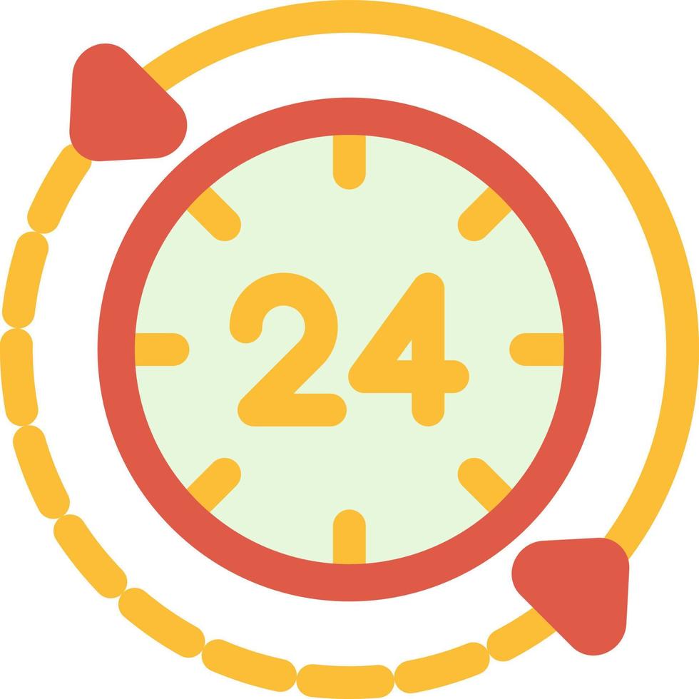 24 timmar platt ikon vektor