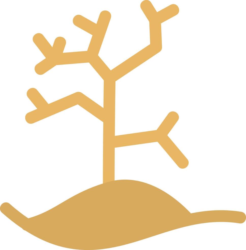 flaches Symbol für trockenen Baum vektor