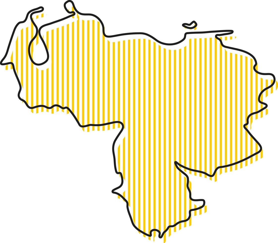 stilisierte einfache Übersichtskarte von Venezuela-Symbol. vektor