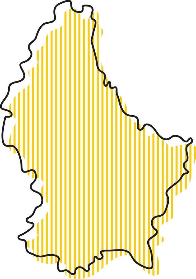 stilisierte einfache Übersichtskarte von Luxemburg-Symbol. vektor