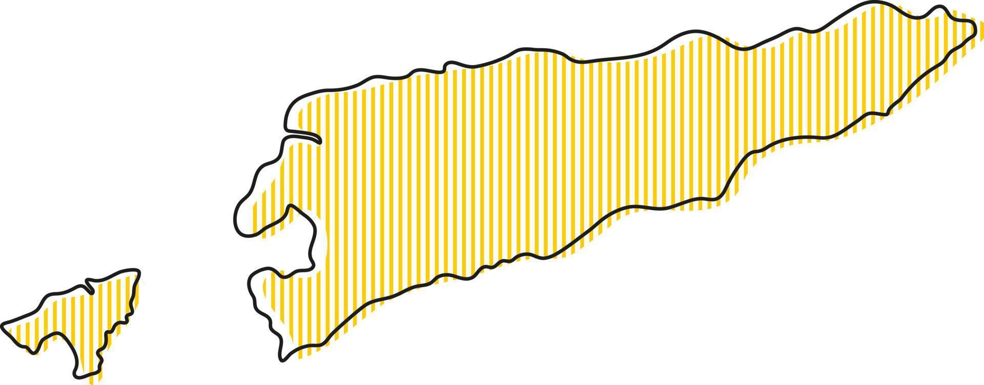 stiliserade enkel kontur karta över Östtimor ikon. vektor