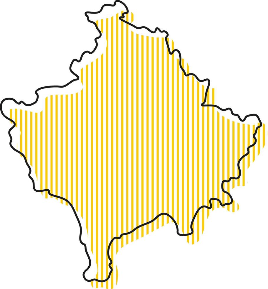 stiliserade enkel kontur karta över kosovo ikon. vektor