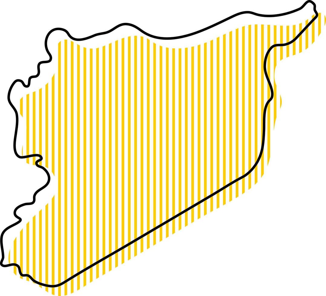 stiliserade enkel kontur karta över syrien ikon. vektor