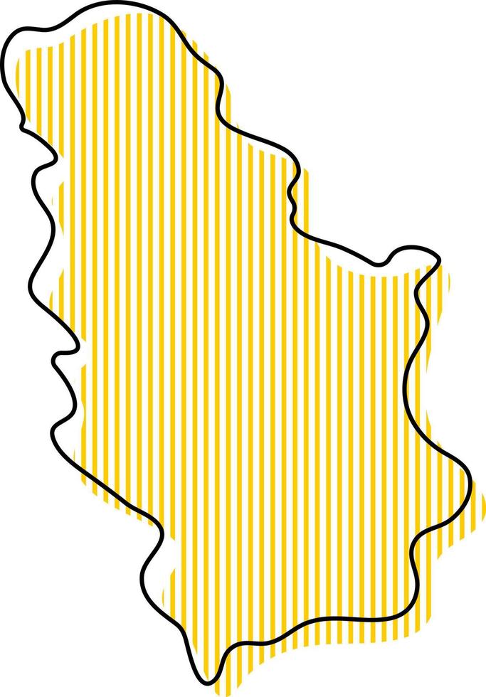 stilisierte einfache Übersichtskarte von Serbien-Symbol. vektor