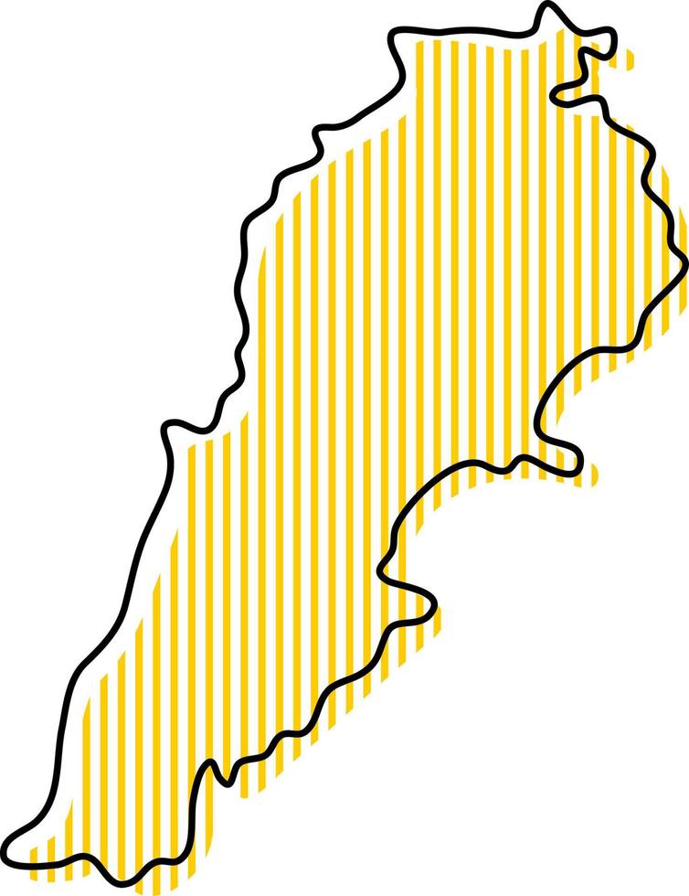 stilisierte einfache Übersichtskarte des Libanon-Symbols. vektor
