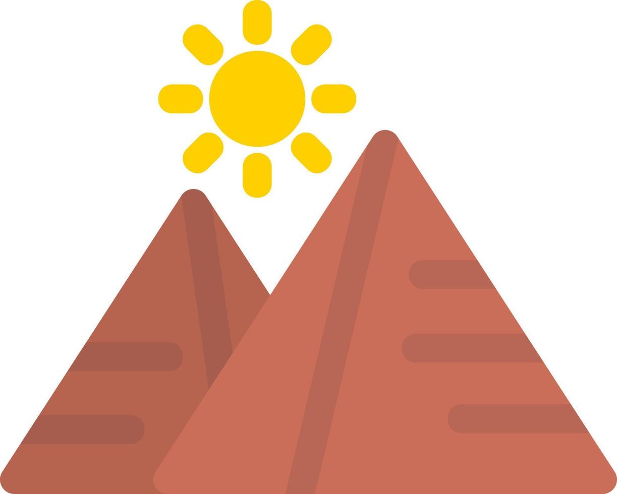 Flache Ikone der Wüstenpyramiden vektor