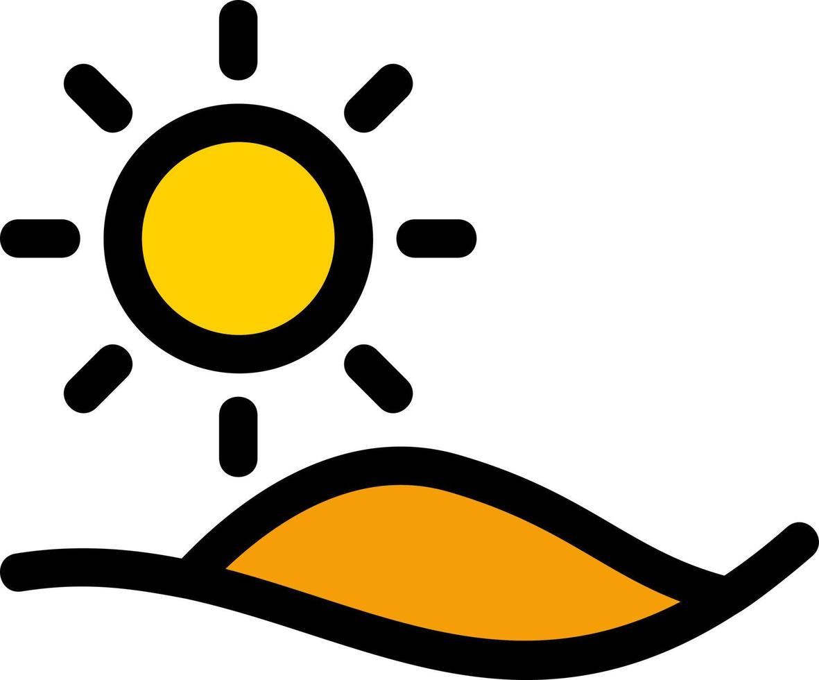 Sonnenlinie gefülltes Symbol vektor