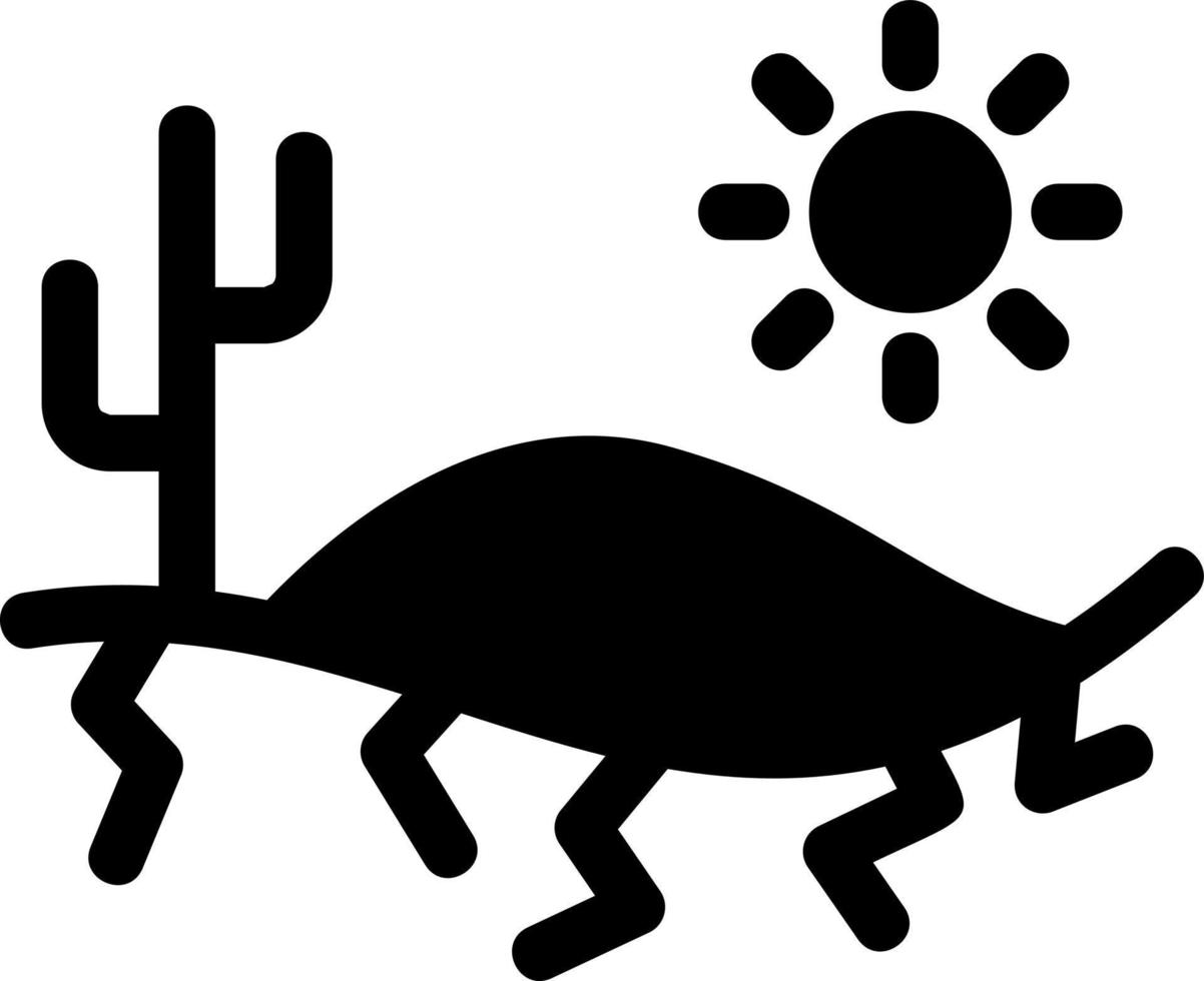 Wüstenhitze-Glyphe-Symbol vektor