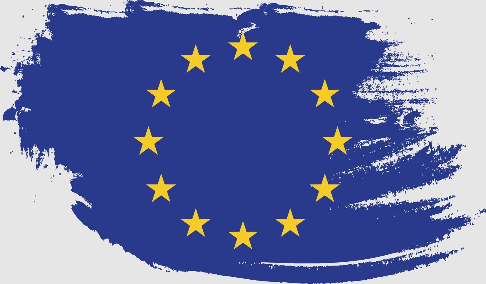 Europeiska unionens flagga med grunge textur vektor