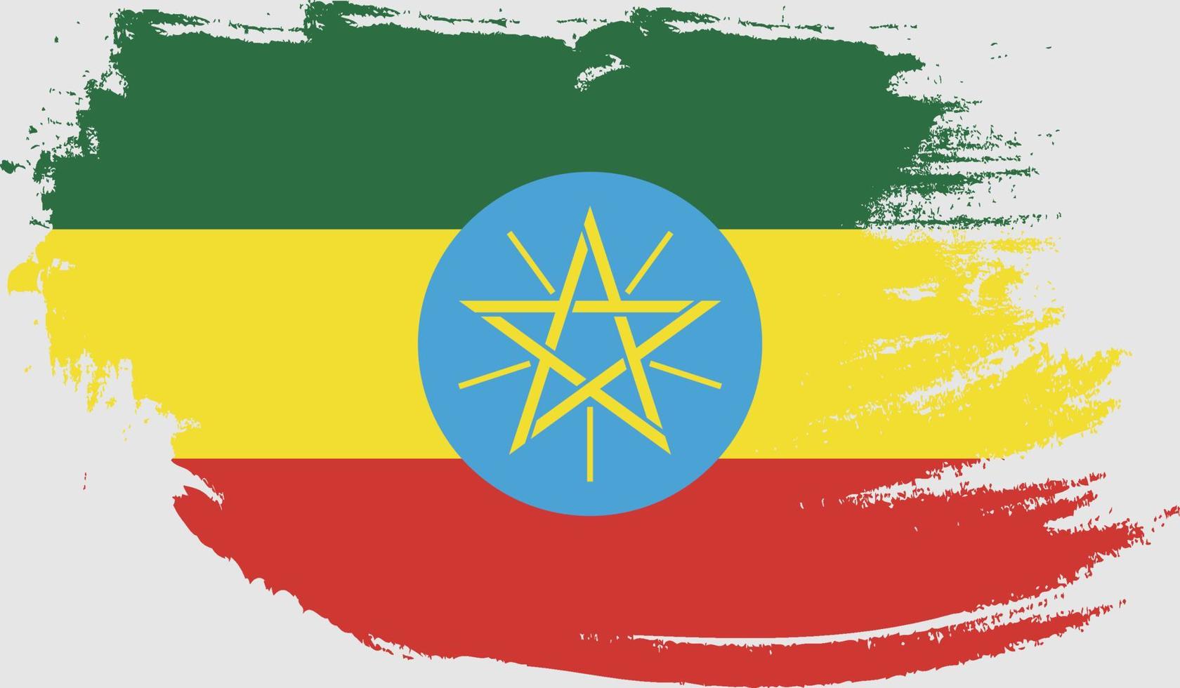 etiopien flagga med grunge textur vektor