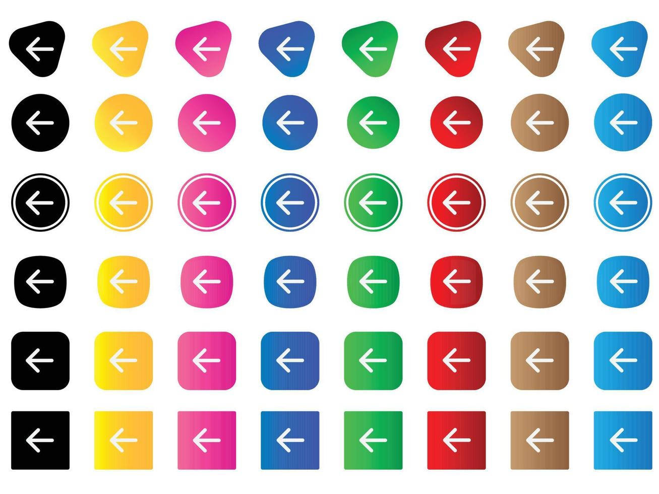 Pfeil nach links kurzes Symbol . Web-Icon-Set. Sammlung von Symbolen. einfache Vektorillustration. vektor