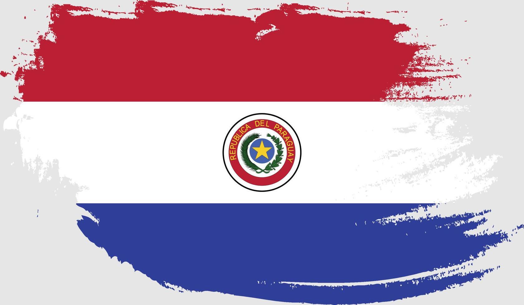 paraguay flagga med grunge textur vektor