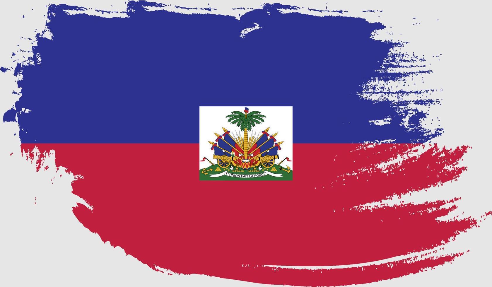 haiti flagga med grunge textur vektor