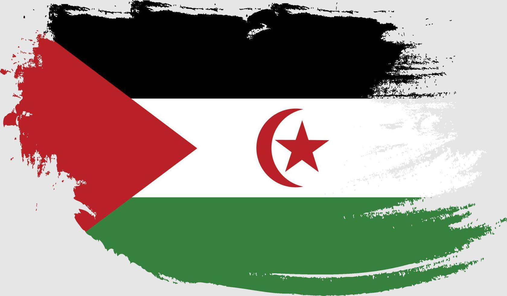 Västsahara flagga med grunge textur vektor