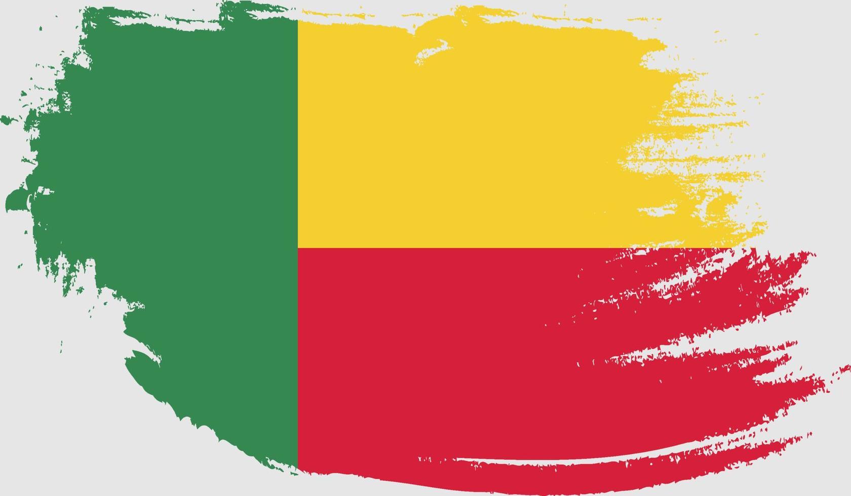 Benin flagga med grunge textur vektor