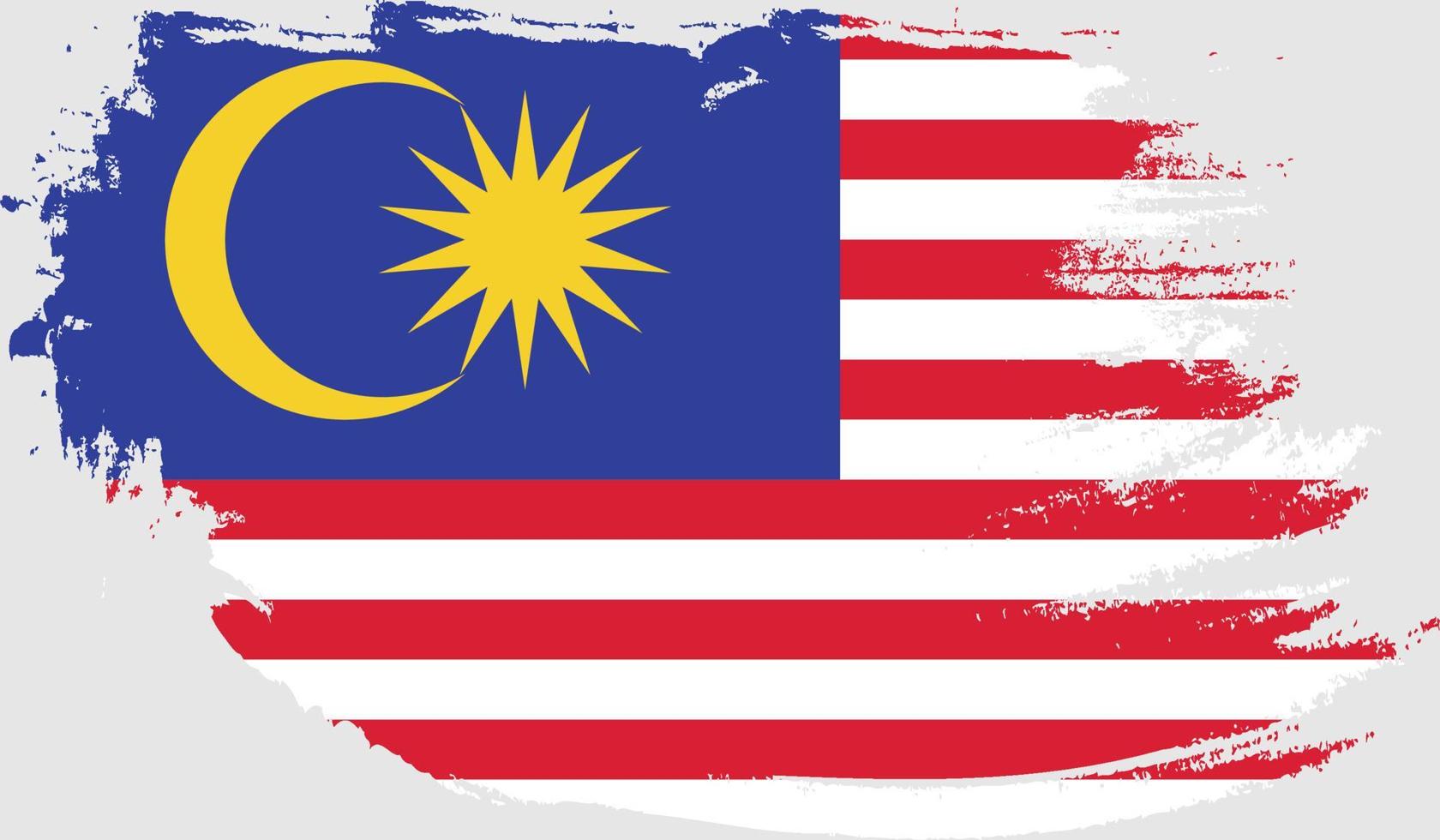 Malaysia-Flagge mit Grunge-Textur vektor