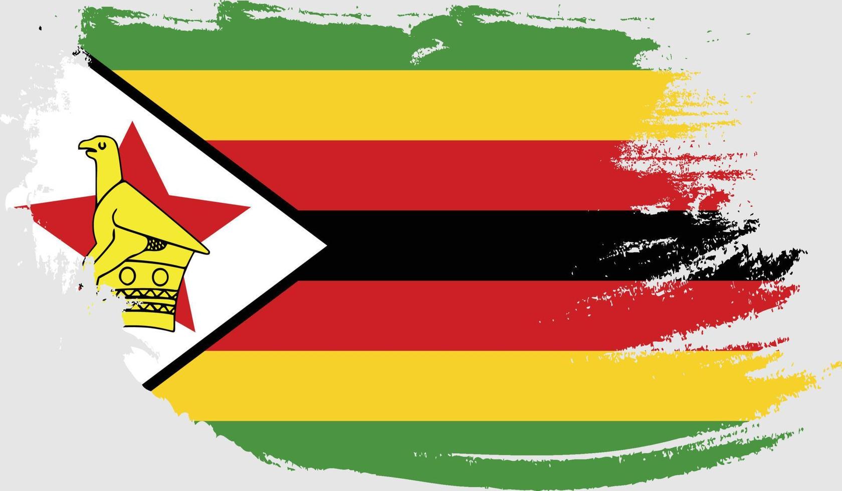 Simbabwe-Flagge mit Grunge-Textur vektor