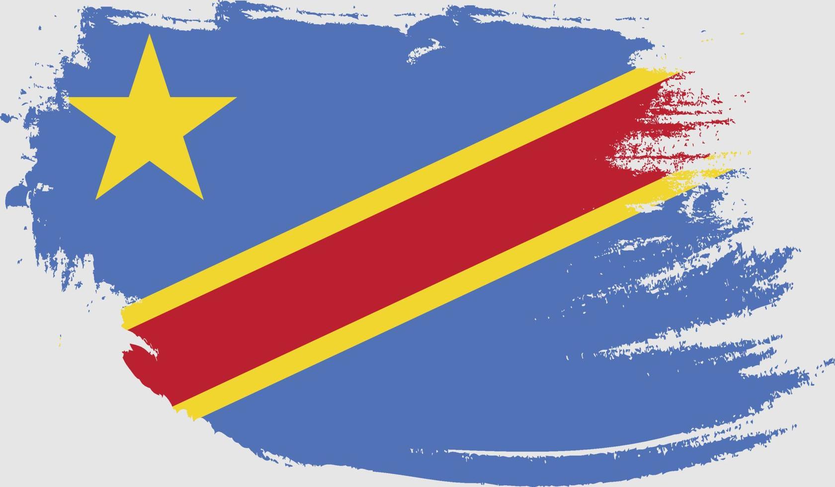 Flagge der demokratischen Republik Kongo mit Grunge-Textur vektor