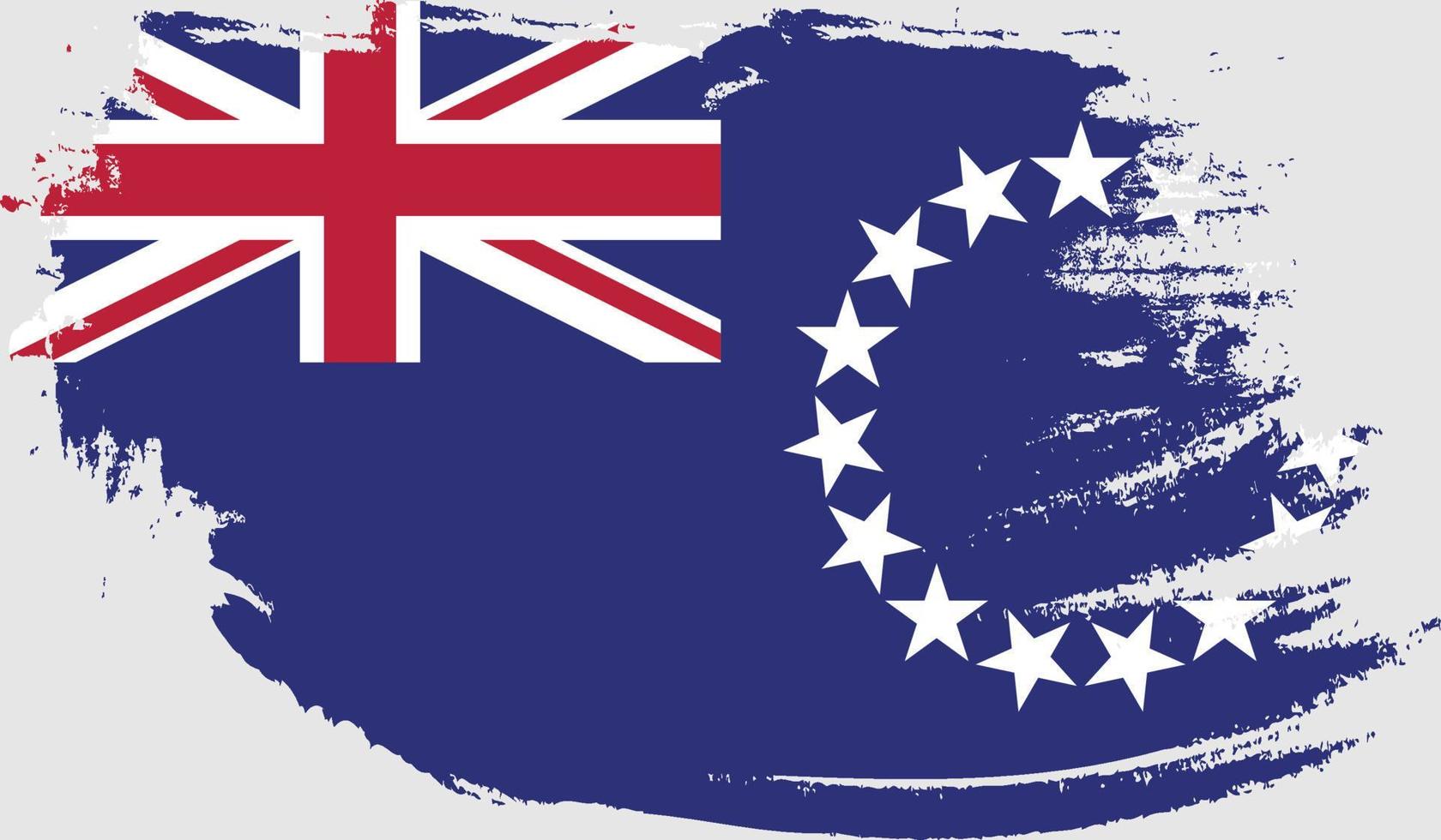 Cook Islands flagga med grunge textur vektor