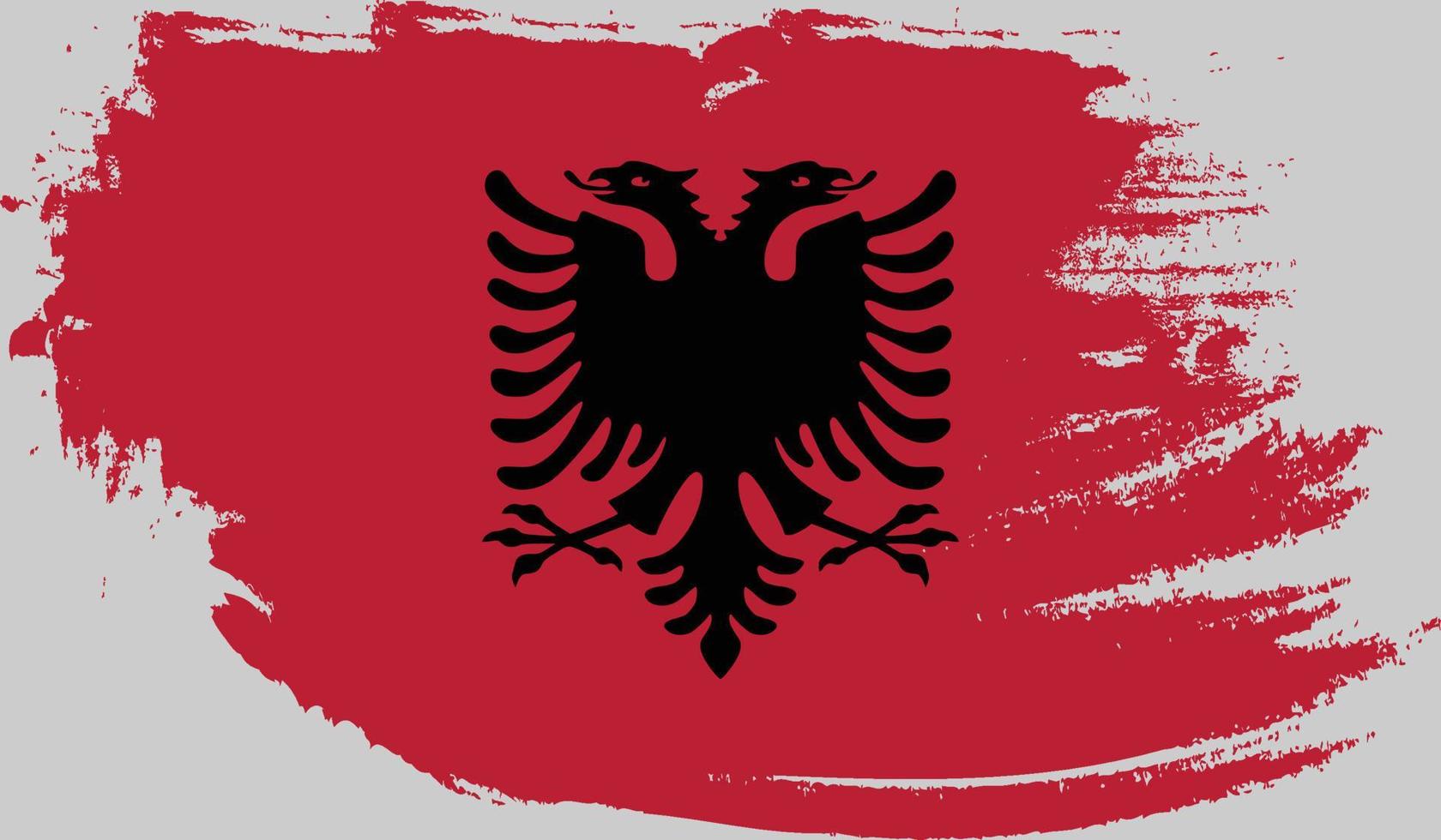 Albanien flagga med grunge textur vektor