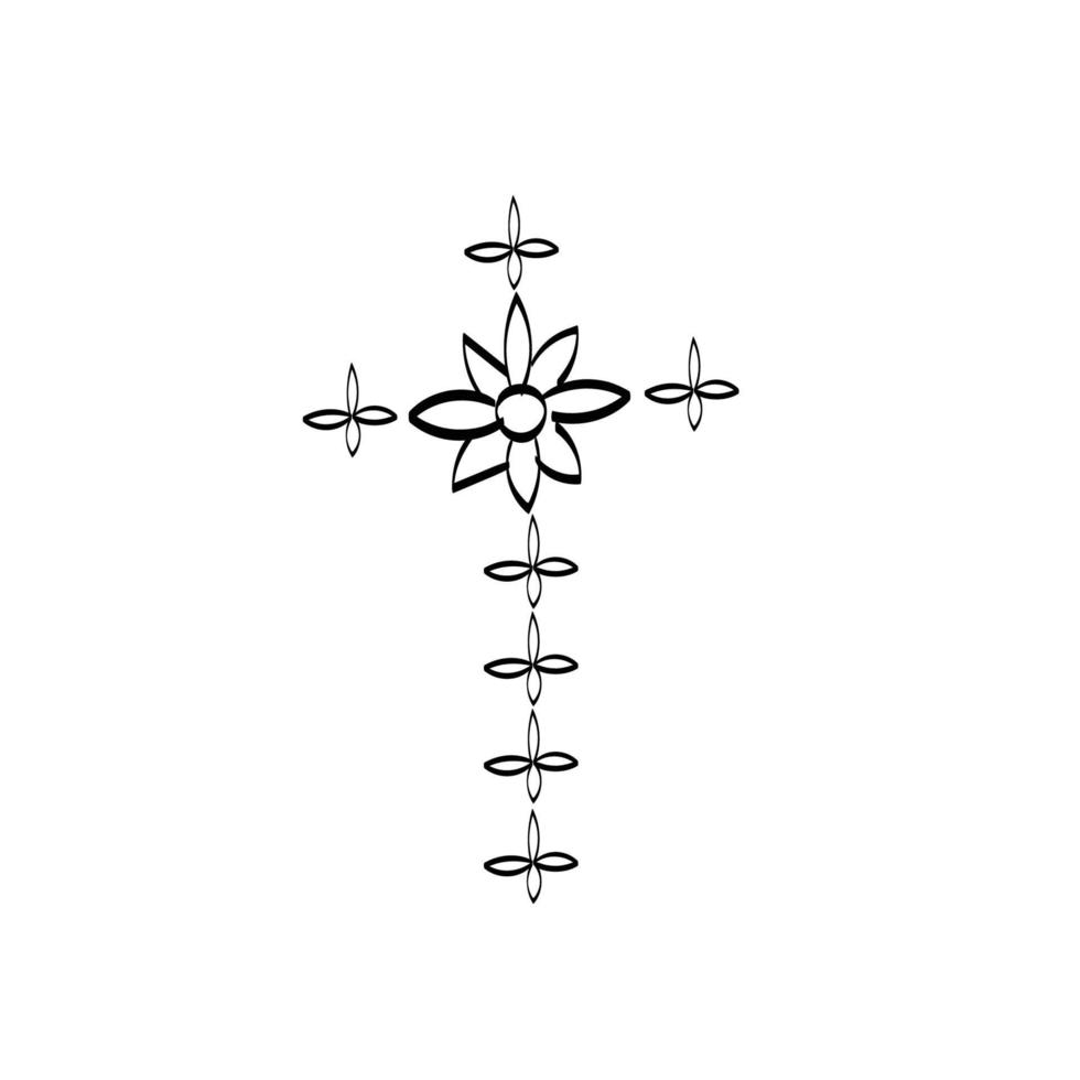 christliches symbol für tätowierungsdesign vektor