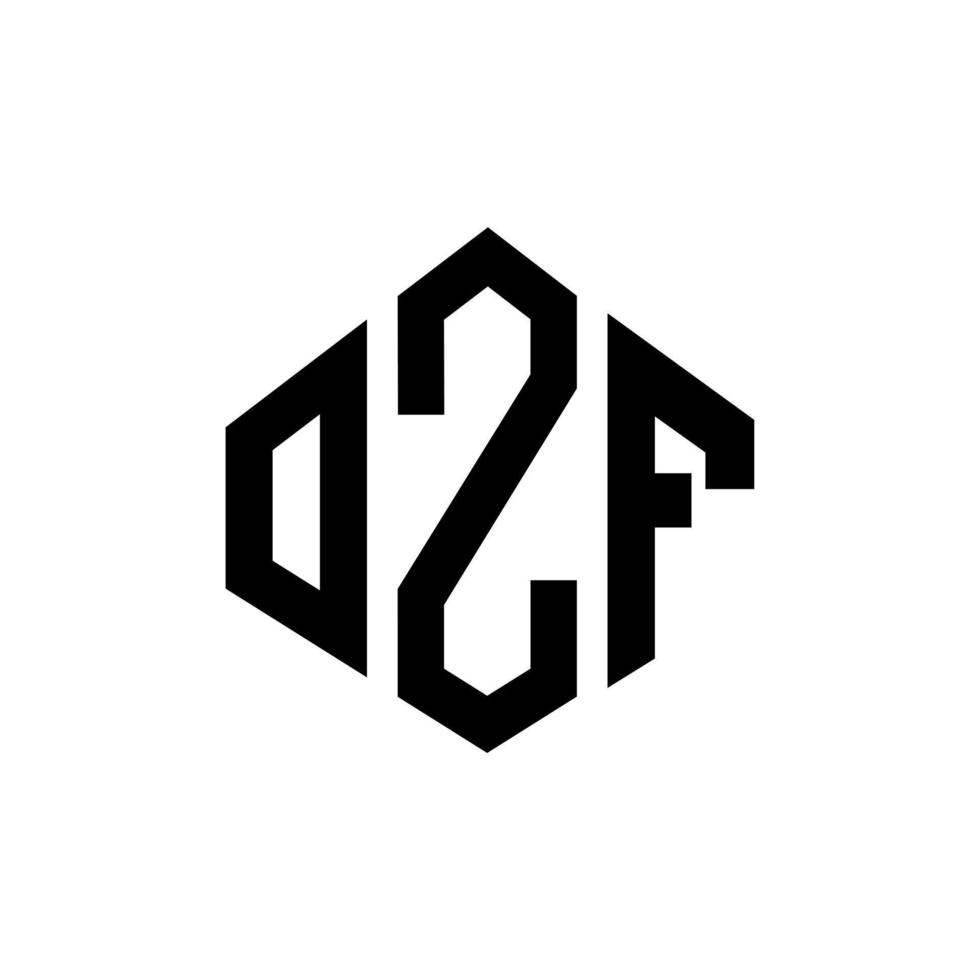 ozf-Buchstaben-Logo-Design mit Polygonform. ozf-polygon- und würfelform-logo-design. ozf Hexagon-Vektor-Logo-Vorlage in weißen und schwarzen Farben. ozf-monogramm, geschäfts- und immobilienlogo. vektor