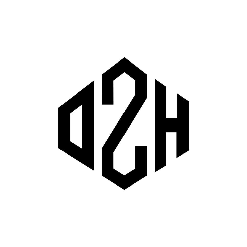 ozh bokstavslogotypdesign med polygonform. ozh polygon och kubform logotypdesign. ozh hexagon vektor logotyp mall vita och svarta färger. ozh monogram, affärs- och fastighetslogotyp.